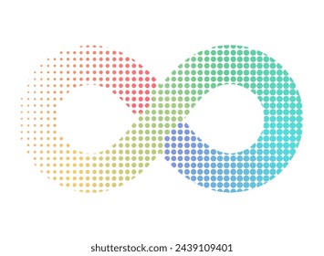 Ilustración de vector de signo de puntos de degradado infinito. Símbolo de neurodiversidad y autismo. Elemento de diseño gráfico para logo, artículo, redes sociales, impresión.