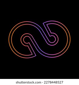 Infinity gradient geometric logo. Abstract isolated infinity sign