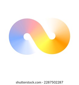 Infinity gradient geometric logo. Abstract isolated infinity sign