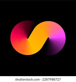 Infinity gradient geometric logo. Abstract isolated infinity sign