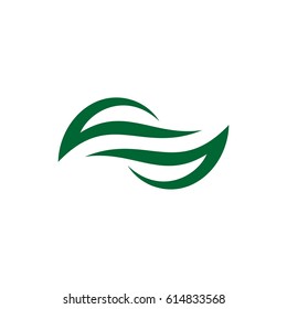 Infinity Green Leaf Swoosh Logo Template Illustration Design. Vector EPS 10.