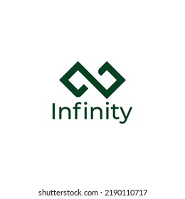 infinity green mountain line simple geometric logo vector
