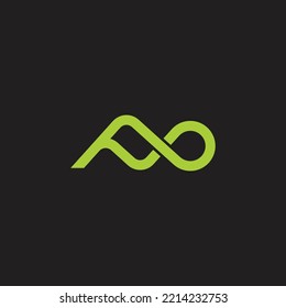 infinity green mountain natural symbol vector 