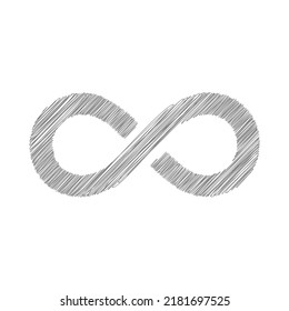 Infinity grey sketch vector icon3. Trendy flat design style