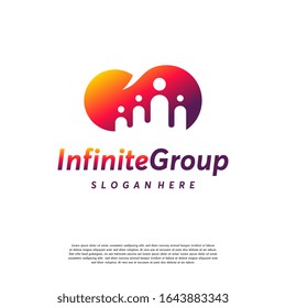 Infinity Group People Logo Designs Concept Vektorillustration, Community Logo Design Symbol Vorlage