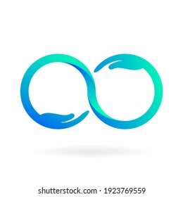 infinity hand care logo vector icon