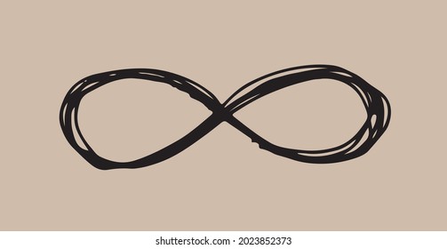 Infinity hand drawn, vector illustration.
