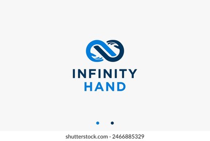 infinity hand logo design vector silhouette illustration