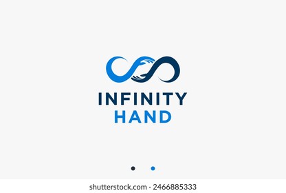 infinity hand logo design vector silhouette illustration