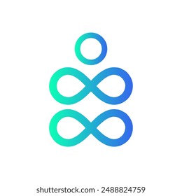 infinity health yoga tech icon vector logo eps