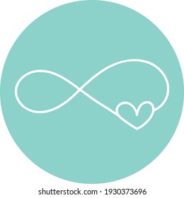 Coração infinito, ilustração, vetor sobre fundo branco.