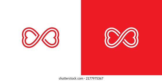 Infinity Heart Logo Concept sign icon symbol Design. Heart Logo Design. Vector illustration logo template