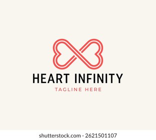 Infinity Heart Logo design vector image