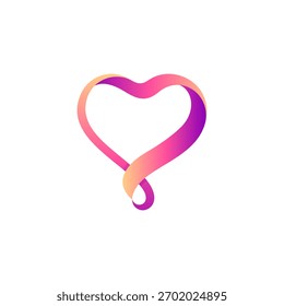 Infinity corazón o amor logo en color degradado