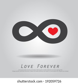 infinity heart love vector icon