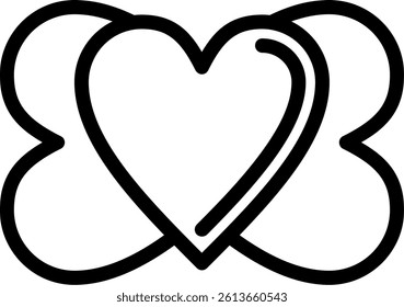 Infinity Heart Symbol Line Vector Icon Design