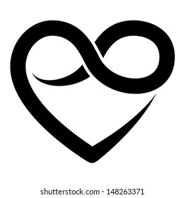 Infinity heart symbol. Love forever icon, vector
Isolated on white
