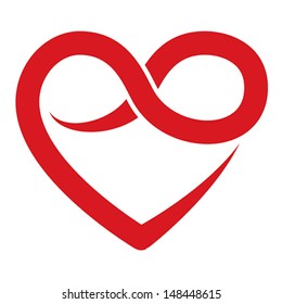 Infinity heart symbol. Love forever icon, vector
Isolated on white
