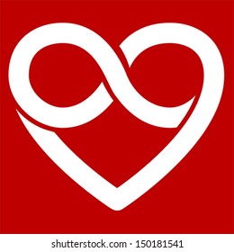 Infinity heart symbol. Love forever icon, vector