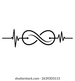 Infinity heartbeat symbol love forever design.