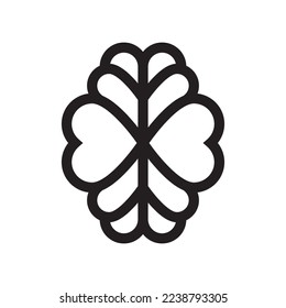 unendliche Herzen Hirn Logo-Konzept einzeln auf weißem Hintergrund.