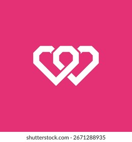Ilustración vectorial de diseño de logotipo geométrico de corazones infinitos