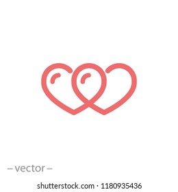 infinity of hearts icon, linear sign isolated on white background - editable vector illustration eps10