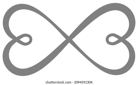 Icono de símbolo de signo de corazones infinitos aislados - ilustración vectorial