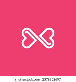 Infinity Hearts Symbol Icon Vector Logo Template