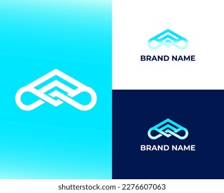 Infinity home with letter m logo design inspiration
