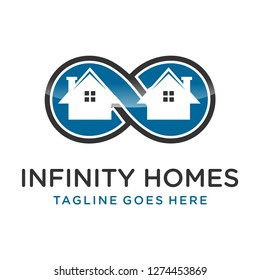 infinity home logo in blue and black