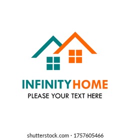 Infinity home logo design template illustration. suitable for real estate, web, education, nature, industry etc