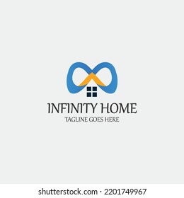 Infinity home logo design template. Vector illustration