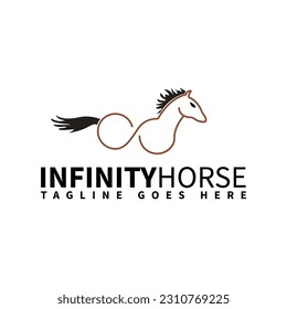 infinity horse line logo template