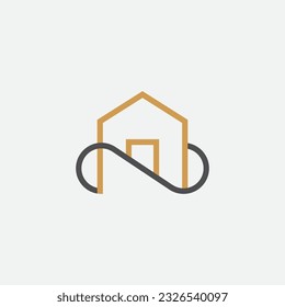 Infinity house logo design illustration vector template