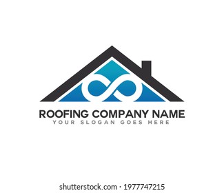 infinity house roof for realestate logo template