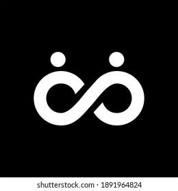 infinity human logo design creative idea