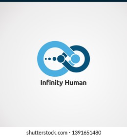 infinity human logo vector concept, icon, element, and template for company