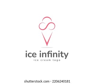 Plantilla de diseño de logotipo de crema de hielo infinito
