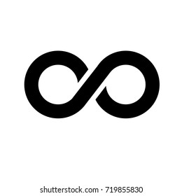 Infinity icon , black sign design, fill