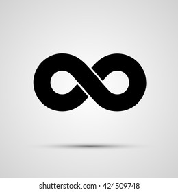 Infinity Icon black, template design element, Vector illustration