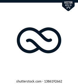 Infinity icon collection in glyph style, solid color vector