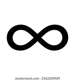 Infinity icon design on white background. Black infinity Symbol. Eternity logo design. Vector illustration