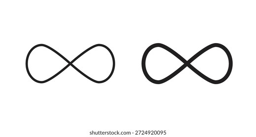 Icono de infinito plano y colección de trazo para ui ux trabajo.
