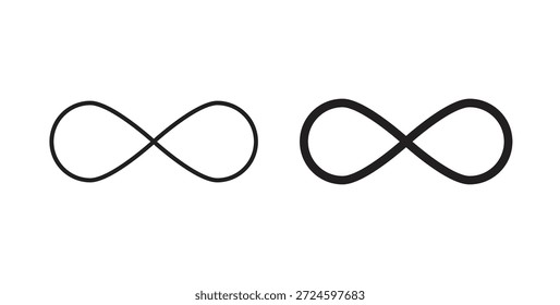 Glifo de icono de infinito y concepto de símbolo de línea delgada de conjunto de líneas.