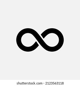 Infinity icon isolated flat design vector illustration on white background.
