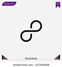 Infinity icon isolated on grey background.Premium symbol for website design, mobile application, logo, ui.Modern, simple, isolated, flat best quality icon for web site designs or mobile apps.