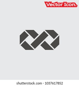 Infinity icon isolated sign symbol and flat style for app, web and digital design. Vector illustration.