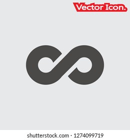 Infinity icon isolated sign symbol and flat style for app, web and digital design. Vector illustration.