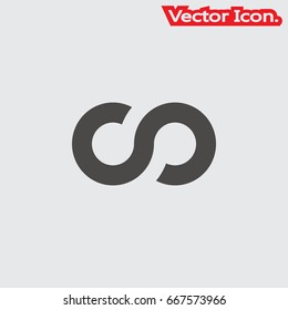 Infinity icon isolated sign symbol and flat style for app, web and digital design. Vector illustration.